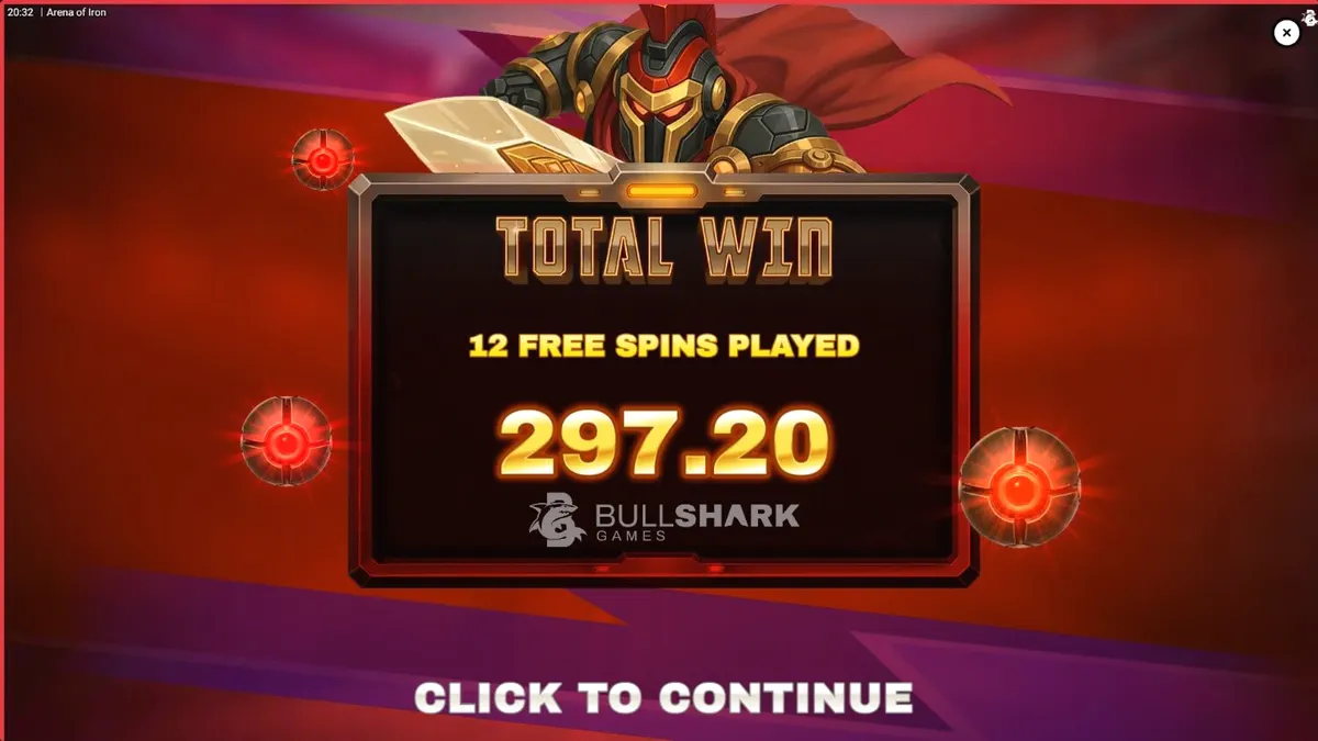 Arena of Iron slot machine interface